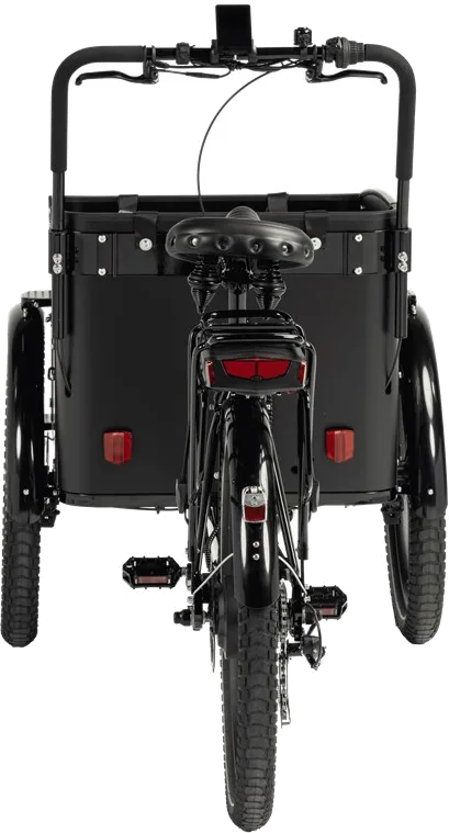 Cargobike Flex bakifrån med bakljus i batteriet