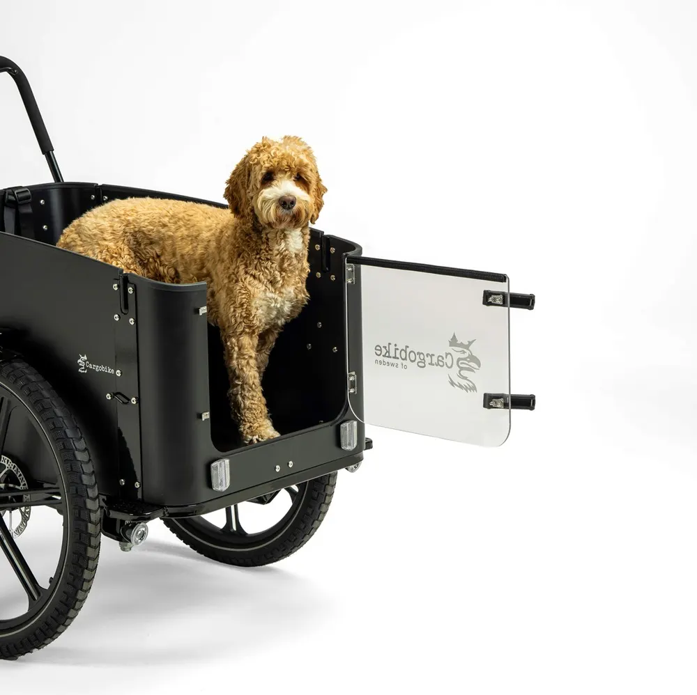 Lådcykel med hund 2026: hundbur, säkerhet och tips