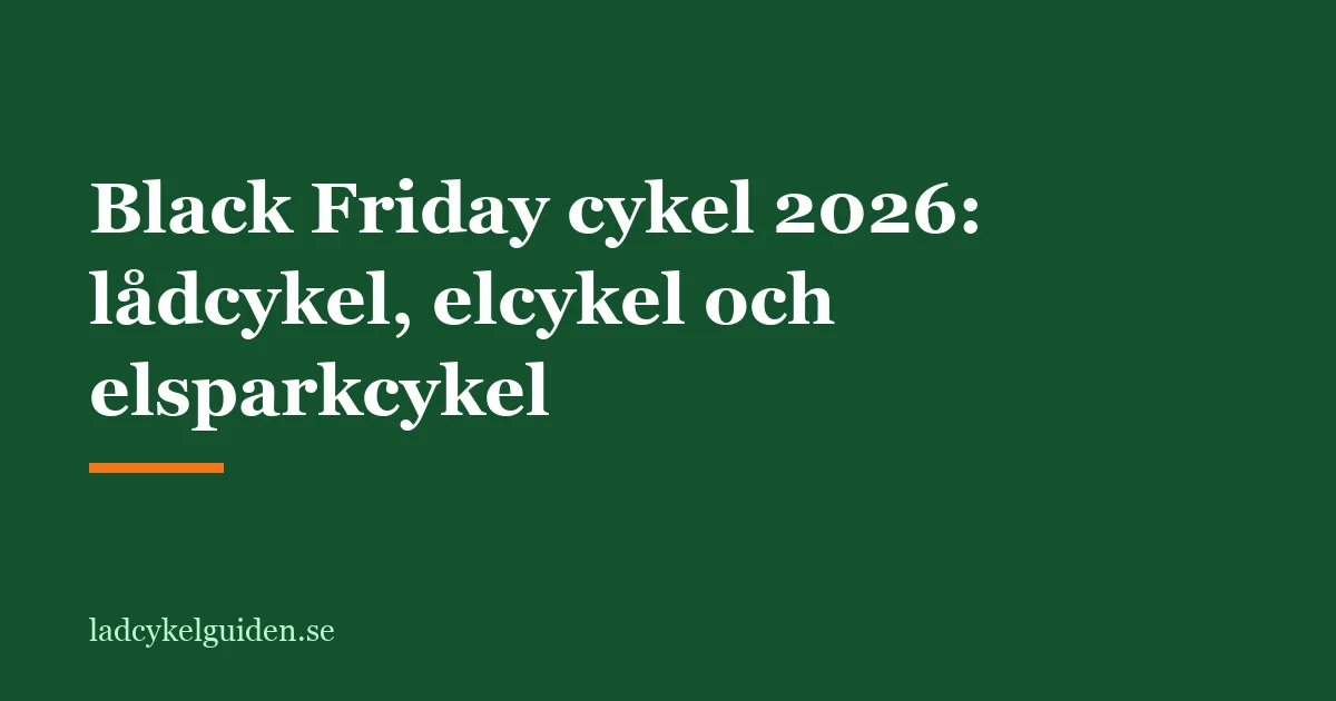 Black Friday cykel 2026: lådcykel, elcykel och elsparkcykel